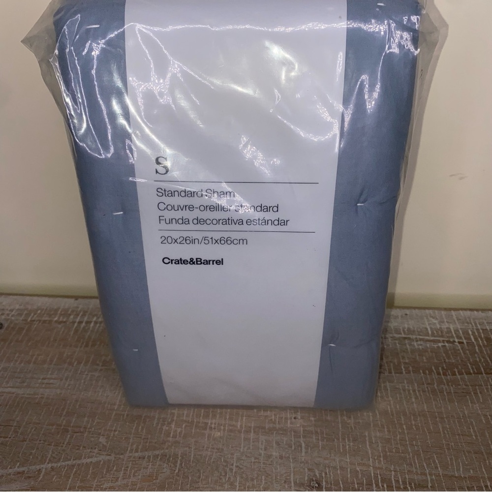 NWT Olney Standard Sham for Crate&Barrel in Blue